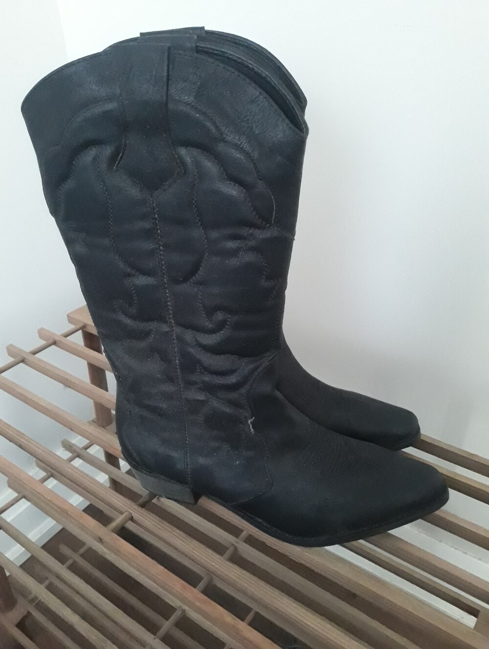 SheSole Western Cowboy Boots Black - Classic Pull-On Style